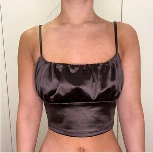 Divided Brown Ruched Bodycon Skirt Top Set